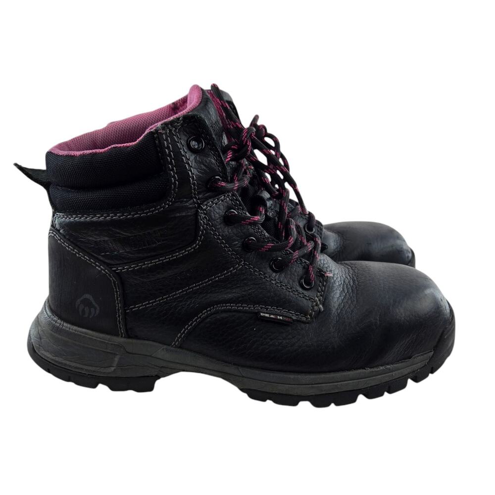 Wolverine Work Boots Womens 7 Piper Black Pink Waterproof Composite Toe Lace Up‎